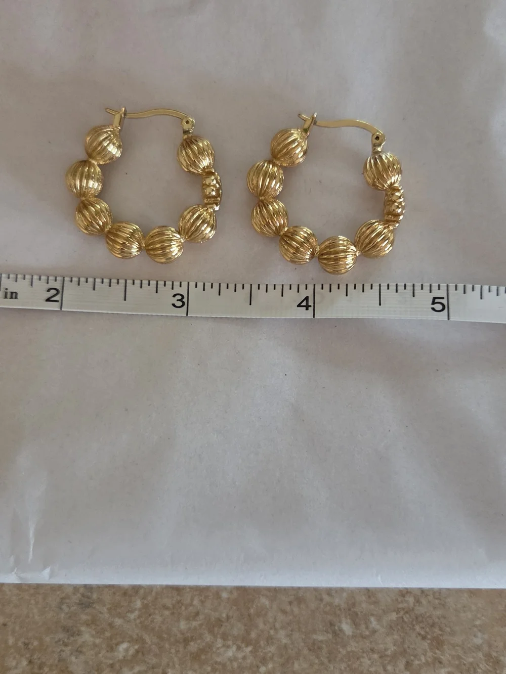 Tory Burch Roxanne Bead Hoop EUC